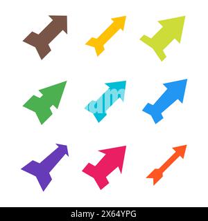 Set of multicolored various arrows. Vector illustration Stock Vector