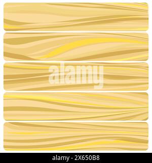 Five wooden boards. Vector abstract wood texture in flat design. Stock Vector