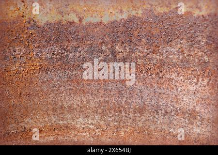 Panoramic grunge rusted metal texture, rust and oxidized metal background. Old metal iron panel. Stock Photo