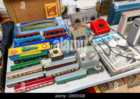 Model railway items including Hornby DUBLO on display at auction, UK Stock Photo