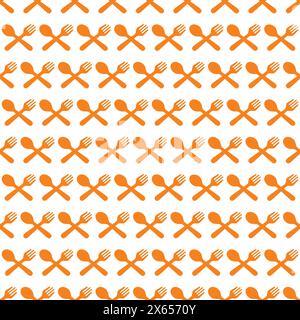 spoon and fork seamless pattern, cutlery wallpaper simple Stock Vector