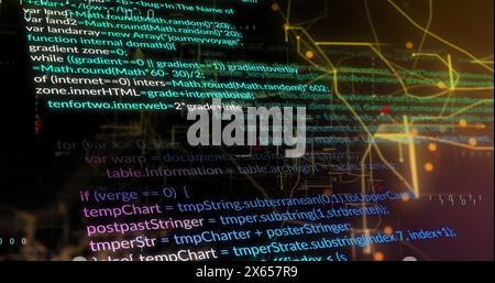 Image of data processing over stock market Stock Photo