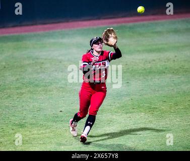 May 11 2024 Palo Alto CA U.S.A. Utah infielder Haley Denning (3)makes an outfield catch during the NCAA Pac 12 Softball Tournament Championship between UCLA Bruins and the Utah Utes. UCLA beat Utah 2-1 at Boyd & Jill Smith Family Stadium Palo Alto Calif. Thurman James / CSM Stock Photo