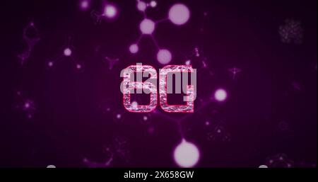 Image of 6g text over molecules Stock Photo