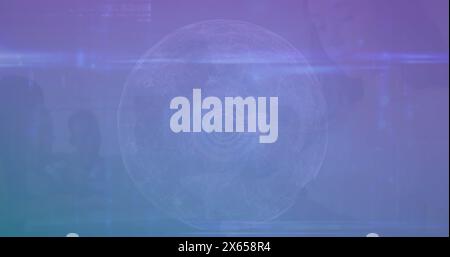 Image of globe, statistics and data processing Stock Photo