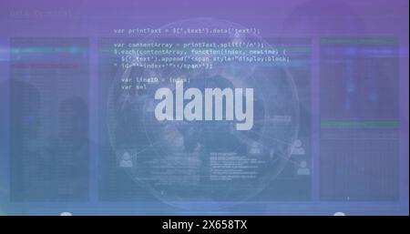 Image of globe, statistics and data processing Stock Photo