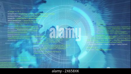 Image of data processing over 6g text Stock Photo