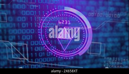 Image of data processing over 6g text Stock Photo