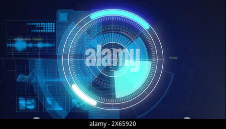 Image of data processing over 6g text Stock Photo
