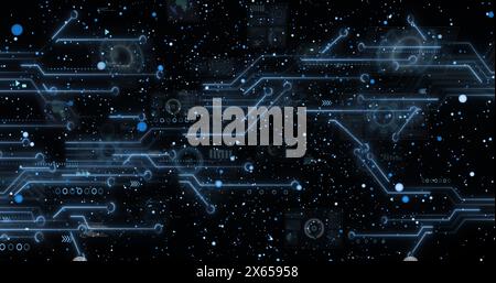 Image of scientific data processing over dna strand Stock Photo