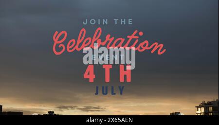 Image of independence day text over sky and clouds Stock Photo