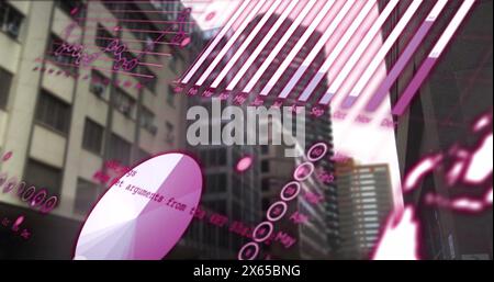 Image of digital interface over cityscape Stock Photo