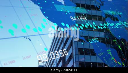 Image of digital interface over cityscape Stock Photo