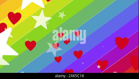 Image of colourful puzzle pieces and heart over sky Stock Photo