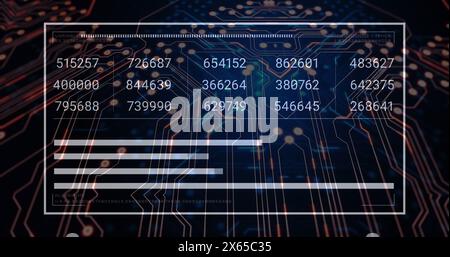 Image of data processing and processor socket over server room Stock Photo