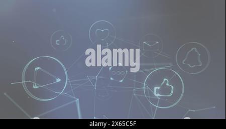 Image of data processing over white background Stock Photo
