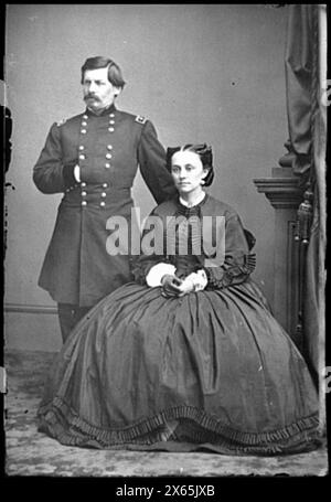 Portrait of Maj. Gen. George B. McClellan, officer of the Federal Army, and his wife, Ellen Mary Marcy, Civil War Photographs 1861-1865 Stock Photo