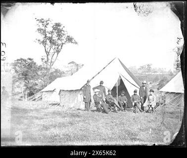 Antietam, Md. Gen. Randolph B. Marcy with officers and civilians at Army of the Potomac headquarters, Civil War Photographs 1861-1865 Stock Photo