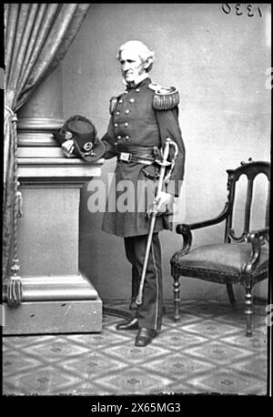 Portrait of Brig. and Adjutant-Gen. Lorenzo Thomas, officer of the Federal Army, Civil War Photographs 1861-1865 Stock Photo