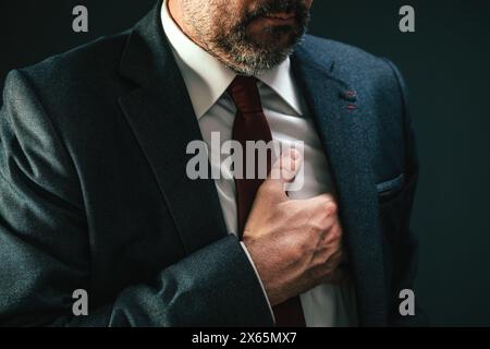 Politician having heart attack, stroke and cardiac arrest symptoms, selective focus Stock Photo