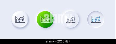 Candlestick chart line icon. Financial graph. Line icons. Vector Stock Vector