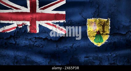 3D-Illustration of a Caicos Islands flag - realistic waving fabr Stock Photo