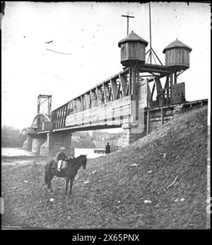 Nashville, Tenn. Fortified railroad bridge across Cumberland River, Civil War Photographs 1861-1865 Stock Photo