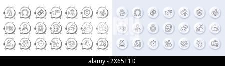 Share mail, Co2 gas and Jobless line icons. For web app, printing. Line icons. Vector Stock Vector