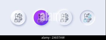 Mint Tea bag line icon. Fresh herbal beverage. Line icons. Vector Stock Vector