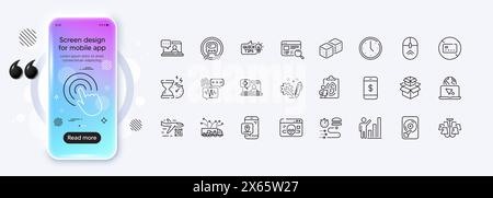 Cyber attack, Smartphone payment and Friends chat line icons for web app. Pictogram icon Vector Stock Vector
