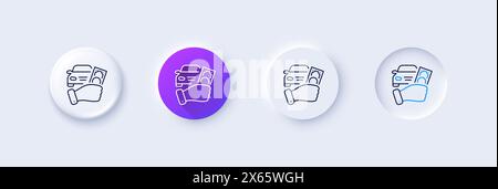 Rent car line icon. Buy transport sign. Line icons. Vector Stock Vector