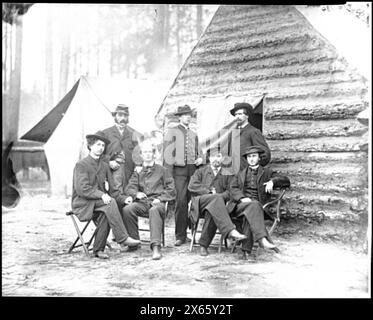 Brandy Station, Va. Clerks at Army of the Potomac headquarters, Civil War Photographs 1861-1865 Stock Photo