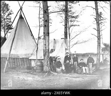Brandy Station, Va. Provost marshal clerks at Army of the Potomac headquarters, Civil War Photographs 1861-1865 Stock Photo