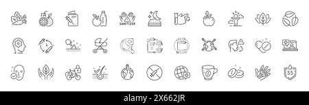 Mattress, Organic tested and Veins line icons. For web app, printing. Line icons. Vector Stock Vector