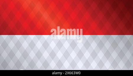 Indonesian flag wallpaper with textured diagonal pattern background Stock Vector