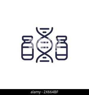 Gene therapy drugs icon, line vector Stock Vector