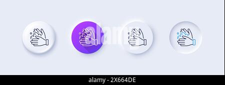 Wash hands line icon. Covid hygiene sign. Line icons. Vector Stock Vector