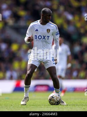 Leeds United's Glen Kamara in action during the Sky Bet Championship play-off, semi-final, first leg match at Carrow Road, Norwich. Picture date: Sunday May 12, 2024. Stock Photo