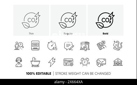 Market seller, Credit card and Court building line icons. For web app, printing. Line icons. Vector Stock Vector