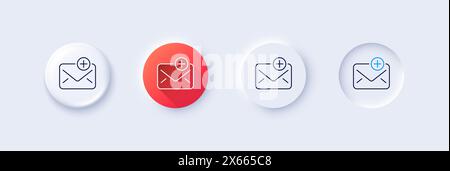 New Mail line icon. Add Message correspondence sign. Line icons. Vector Stock Vector