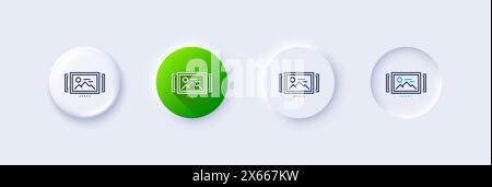 Image carousel line icon. Photo thumbnail sign. Line icons. Vector Stock Vector