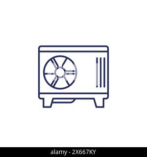 heat pump line icon on white Stock Vector