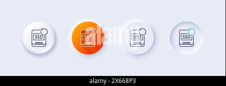 Recovery ssd line icon. Backup data sign. Restore information. Line icons. Vector Stock Vector