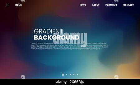 Colorful Gradient Background for Web Slider and Menu Design Stock Vector