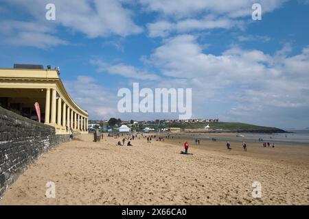 Whitmore Bay beach on Barry Island in Wales in early Spring Stock Photo