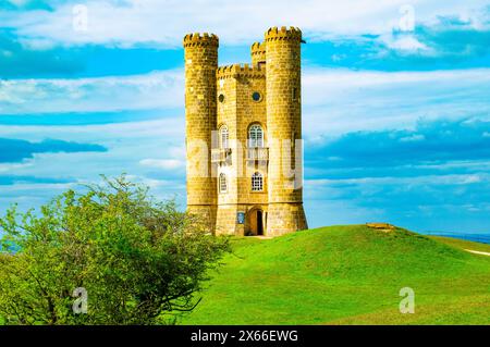 Broadway Tower is an 18th-century folly near the village of Broadway, in the English county of Worcestershire. It is a Grade II listed building. Stock Photo