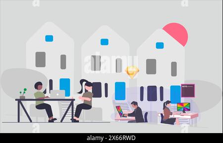 Office work team Stock Vector
