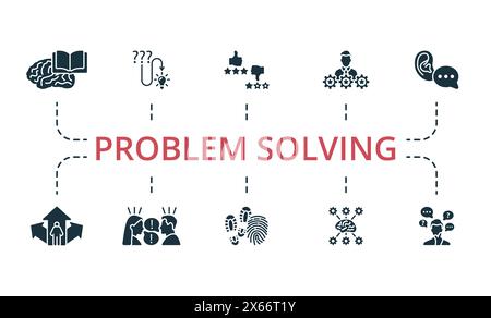 Problem solving set. Creative icons. Editable elements. Stock Vector