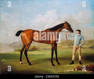 George Stubbs, Molly Long-legs with her Jockey, portrait painting in oil on canvas, 1761-1762 Stock Photo