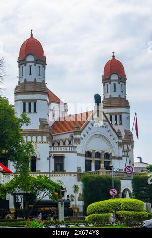 The colonial building known as Lawang Sewu or Thousand Doors building ...
